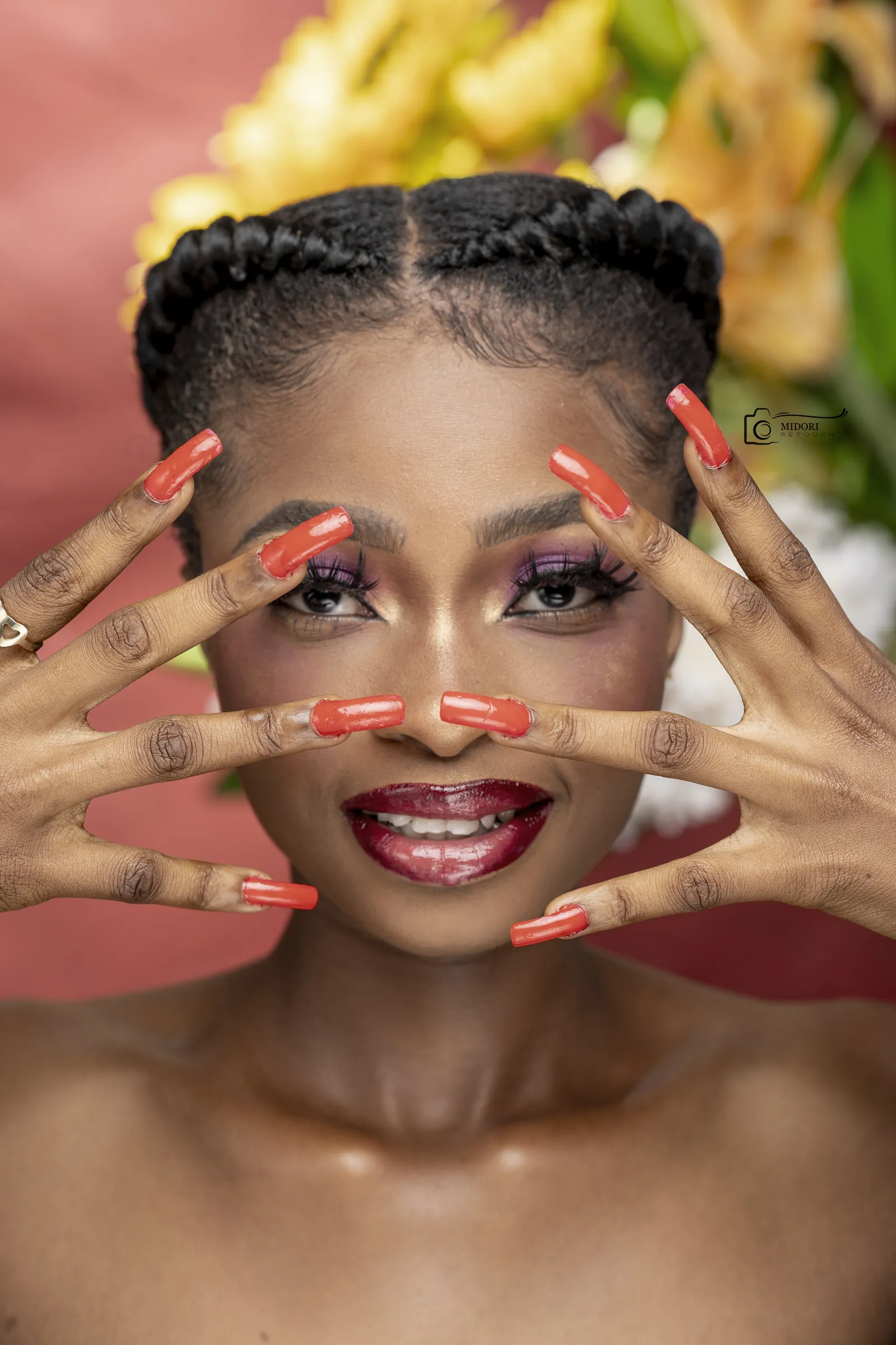 Beauty portrait before professional retouching