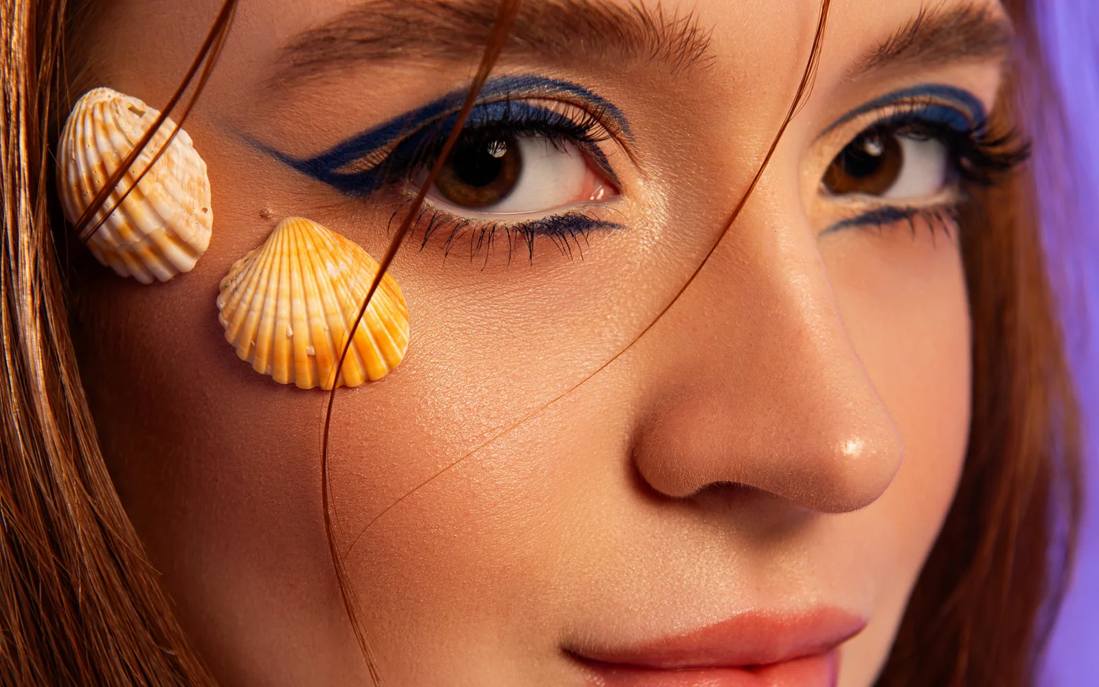 High-end fashion beauty image after detailed skin, makeup and colour retouching by Midori Studio