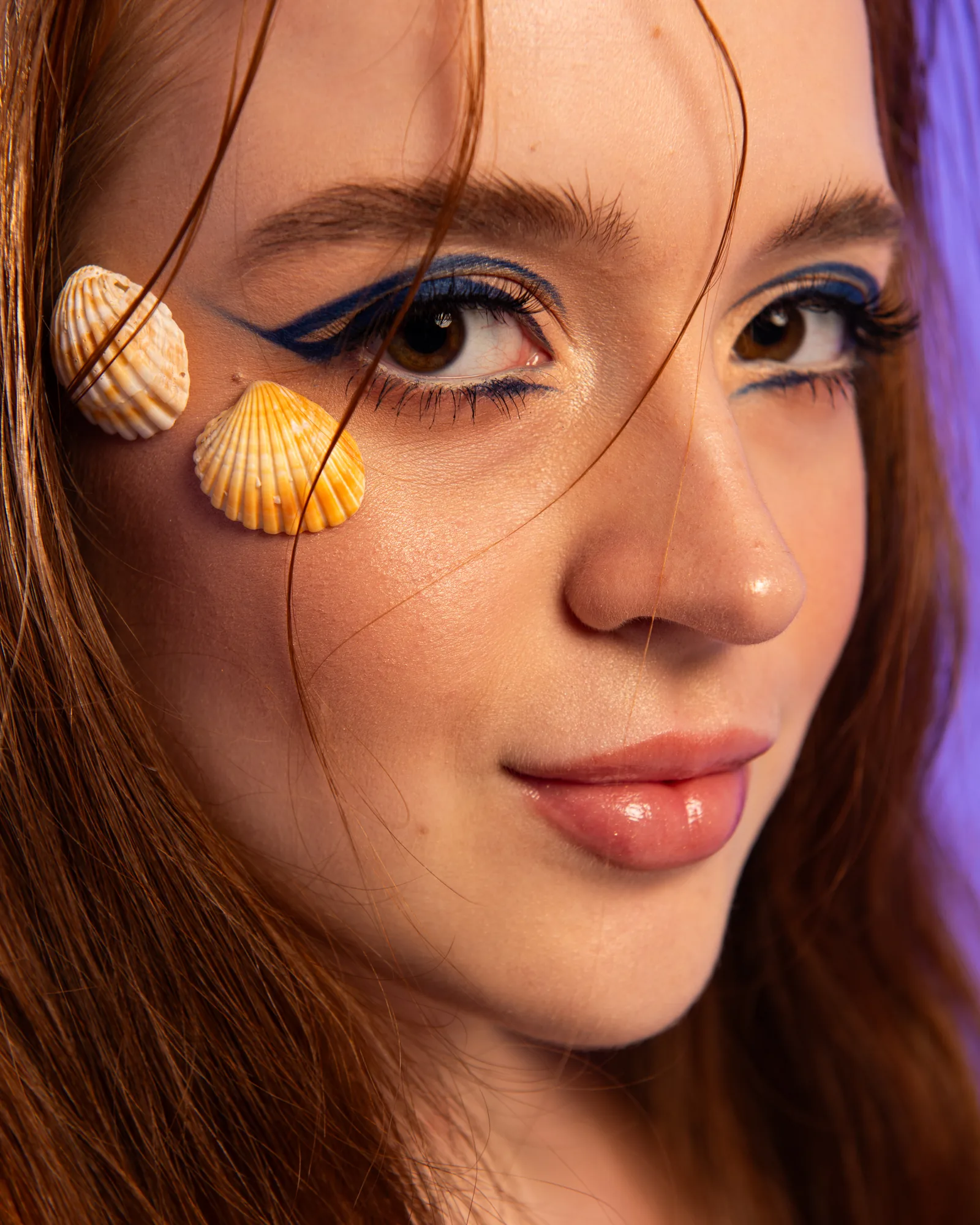 Close fashion beauty portrait before High-end professional retouching
