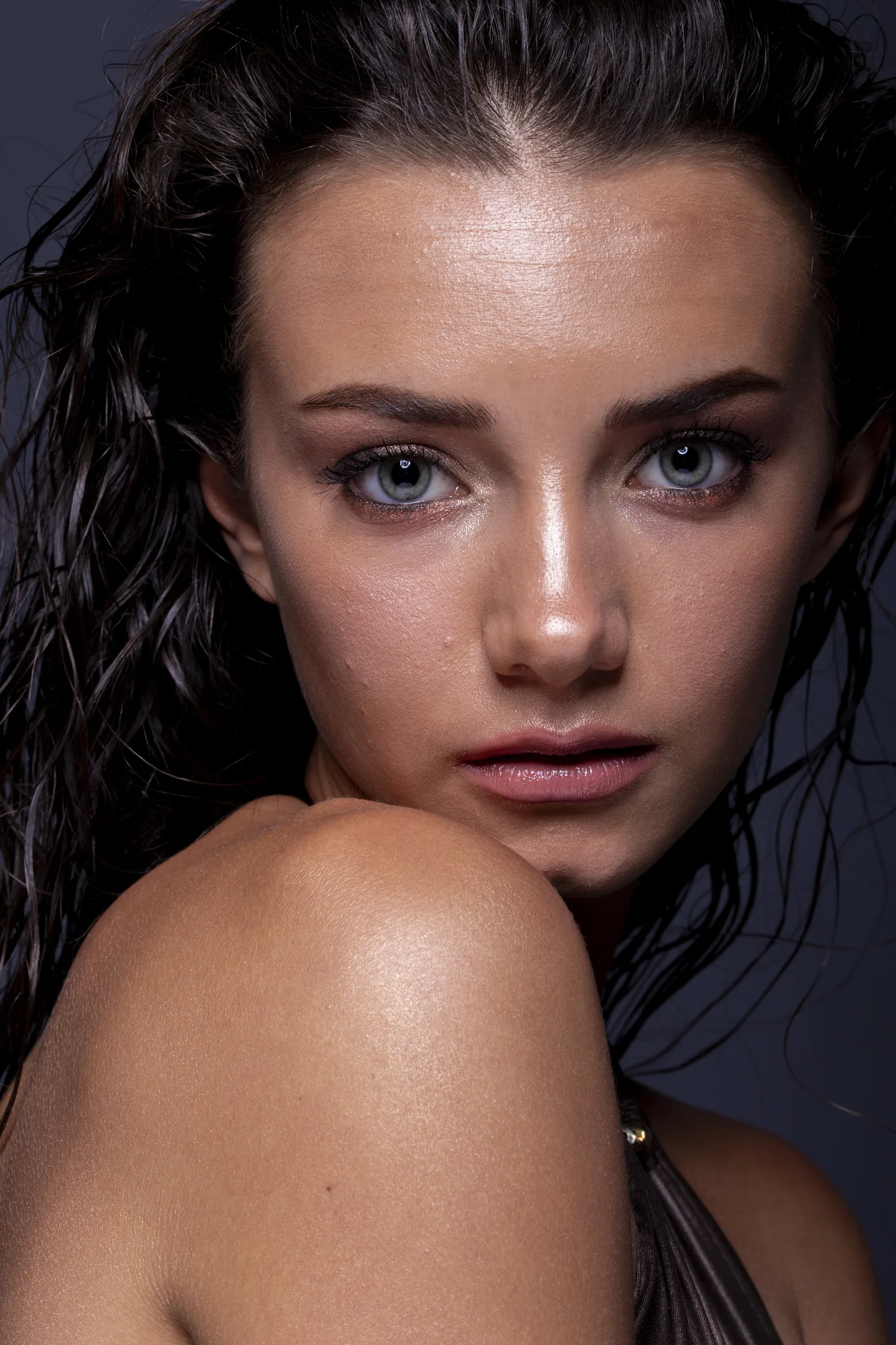 Beauty portrait before high-end professional photo retouching